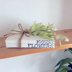 Spring farmhouse bookstack